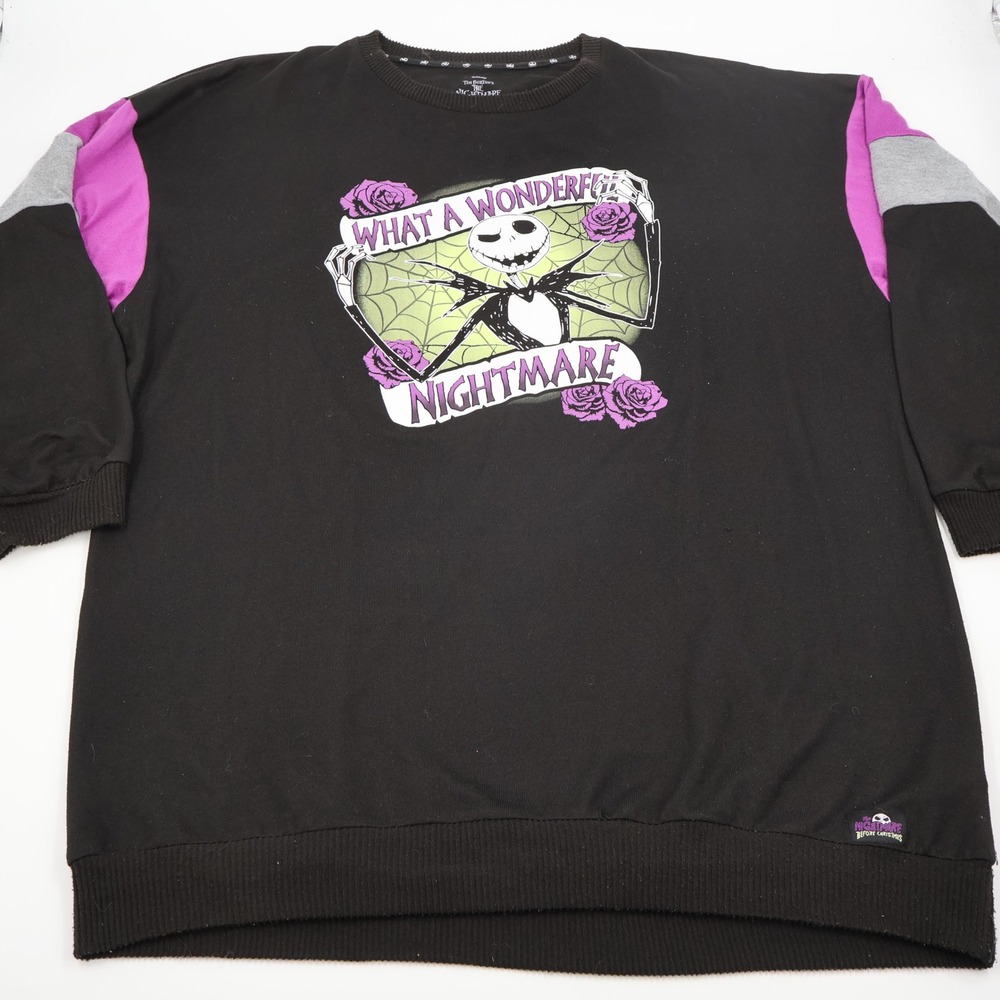 Disney Nightmare Before Christmas Sweatshirt Womens 2X Black Jack Skellington